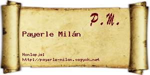 Payerle Milán névjegykártya